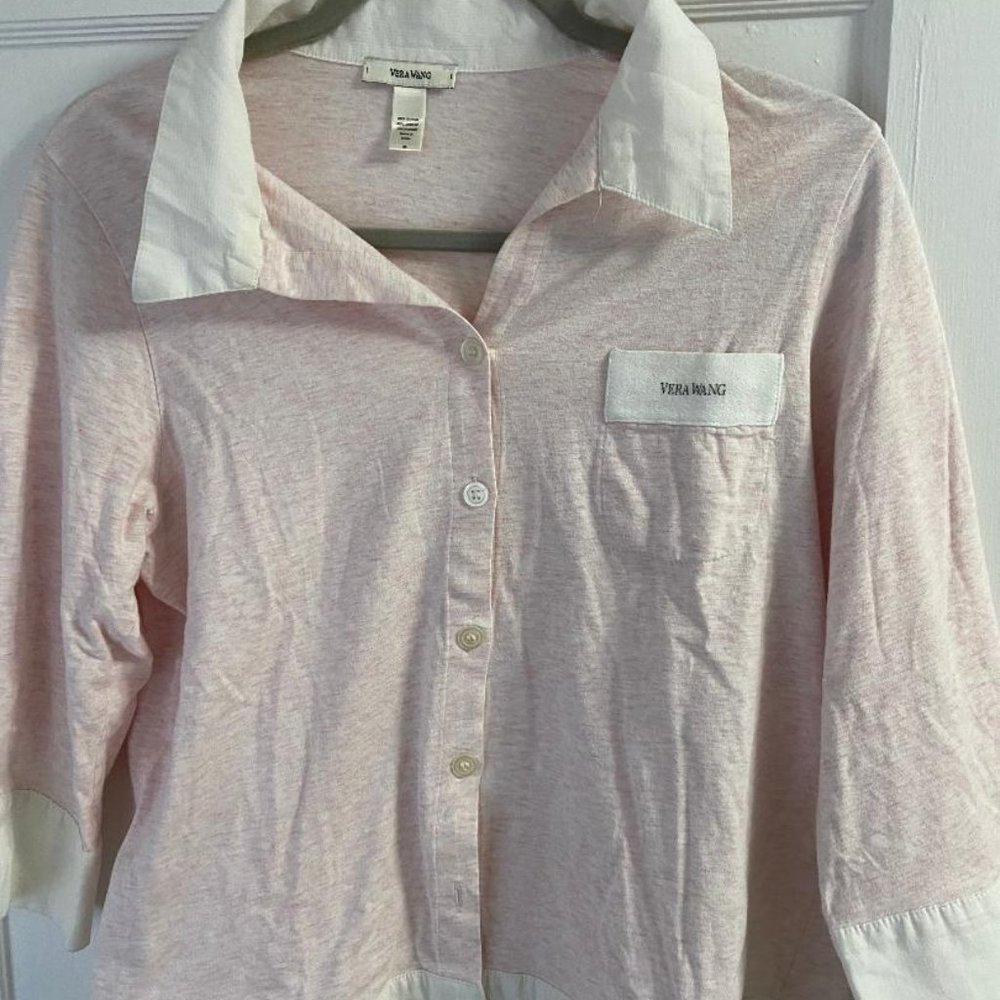 VERA WANG Long sleeve pajama top. Sz M - pink - NOT SIMPLY VERA